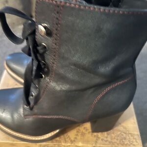 Chic Black Lace-Up Ankle Boots